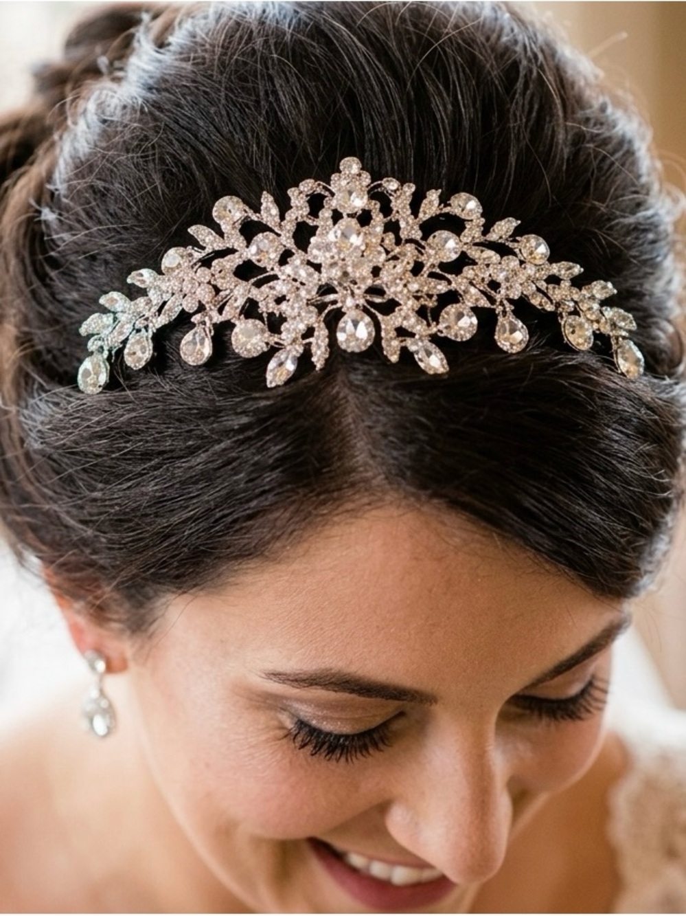 Crystal Bridal Tiara Headpiece - Silver Rhinestone